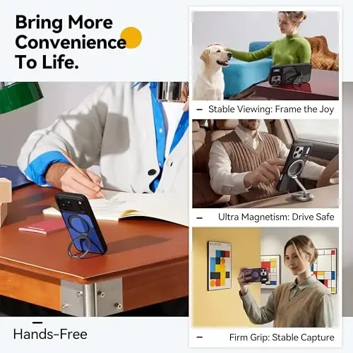 CASEKOO Ultra-Magnetic Stand for iPhone 17 Pro Case [Military Drop Protection] [Compatible with MagSafe] Shockproof Translucent Matte Slim Ring for iPhone 17 Pro Phone Case 6.3