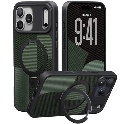 CASEKOO Ultra-Magnetic Stand for iPhone 17 Pro Case [Military Drop Protection] [Compatible with MagSafe] Shockproof Translucent Matte Slim Ring for iPhone 17 Pro Phone Case 6.3