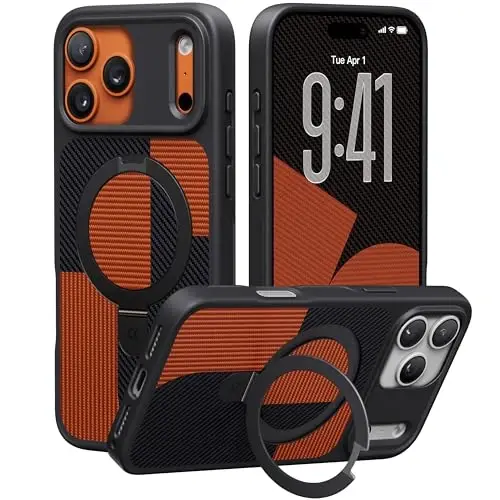 CASEKOO Ultra-Magnetic Stand for iPhone 17 Pro Case [Military Drop Protection] [Compatible with MagSafe] Shockproof Translucent Matte Slim Ring for iPhone 17 Pro Phone Case 6.3