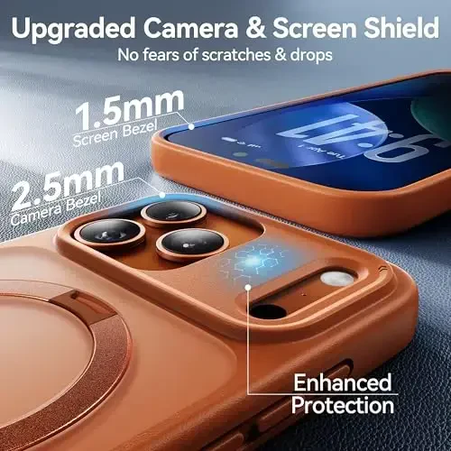 CASEKOO Ultra-Magnetic Stand for iPhone 17 Pro Case [Military Drop Protection] [Compatible with MagSafe] Shockproof Translucent Matte Slim Ring Holder Case for iPhone 17 pro 6.3