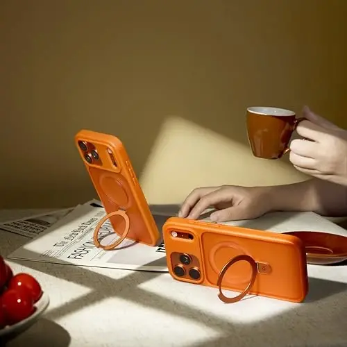 CASEKOO Ultra-Magnetic Stand for iPhone 17 Pro Case [Military Drop Protection] [Compatible with MagSafe] Shockproof Translucent Matte Slim Ring Holder Case for iPhone 17 pro 6.3