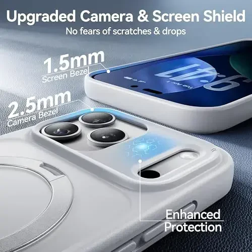 CASEKOO Ultra-Magnetic Stand for iPhone 17 Pro Case [Military Drop Protection] [Compatible with MagSafe] Shockproof Translucent Matte Slim Ring Holder Case for iPhone 17 pro 6.3