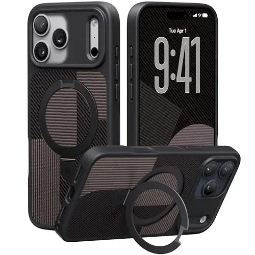 CASEKOO Ultra-Magnetic Stand for iPhone 17 Pro Max Case [Military Drop Protection] [Compatible with MagSafe] Shockproof Translucent Matte Slim Ring for iPhone 17 Pro Max Phone Case 6.9