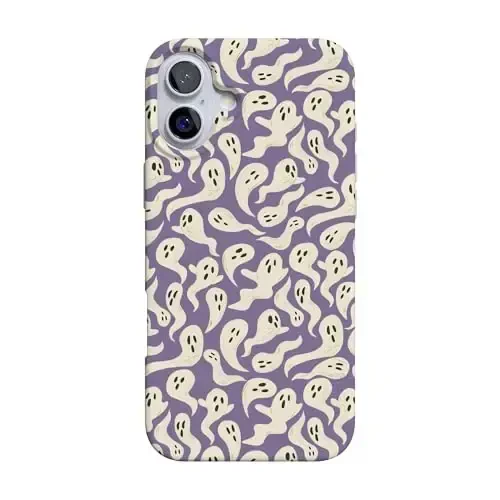 Casely iPhone 16 Case | All Boo'd Up | Purple Ghost | MagSafe bilan mos | Klassik Ultra Yengil Dizayn - CASELY