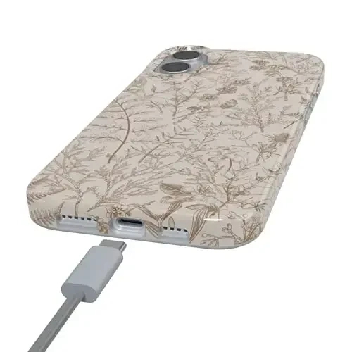 Casely iPhone 16 Case | Beige Garden | Neutral Floral | Classic Ultra Slim Case Design | Compatible with MagSafe - 7