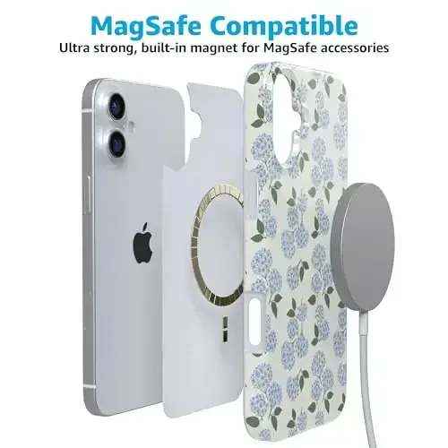 Casely iPhone 16 Case | Beige Garden | Neutral Floral | Classic Ultra Slim Case Design | Compatible with MagSafe - 3