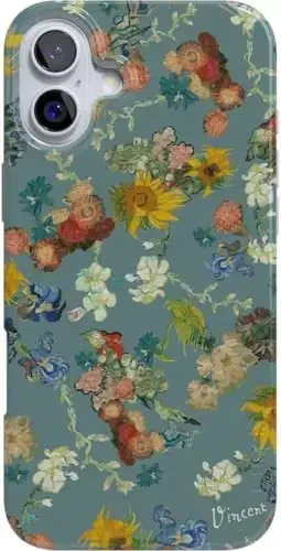 Casely iPhone 16 Case | Beige Garden | Neutral Floral | Classic Ultra Slim Case Design | Compatible with MagSafe 