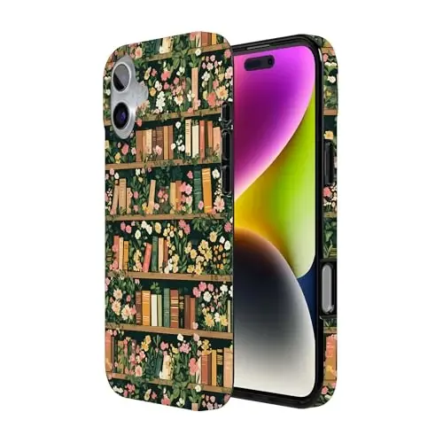 Casely iPhone 16 Case | Book Nook | Floral Library | Compatible with MagSafe | Classic Ultra Slim Design - 2
