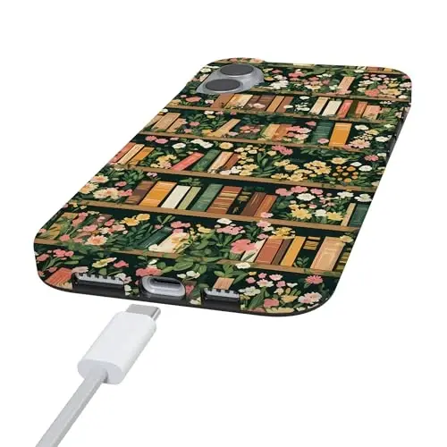 Casely iPhone 16 Case | Book Nook | Floral Library | Compatible with MagSafe | Classic Ultra Slim Design - 6