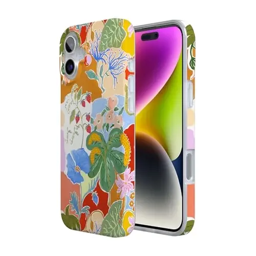 Casely iPhone 16 Case | Botanical Blooms | Floral Patchwork | Compatible with MagSafe | Classic Ultra Slim Design - 3