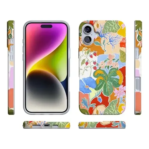 Casely iPhone 16 Case | Botanical Blooms | Floral Patchwork | Compatible with MagSafe | Classic Ultra Slim Design - 6