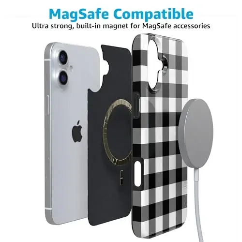 Casely iPhone 16 Case | Check Me Out | Checkerboard | Compatible with MagSafe | Classic Ultra Slim Design - 4