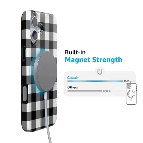 Casely iPhone 16 Case | Check Me Out | Checkerboard | Compatible with MagSafe | Classic Ultra Slim Design - 6