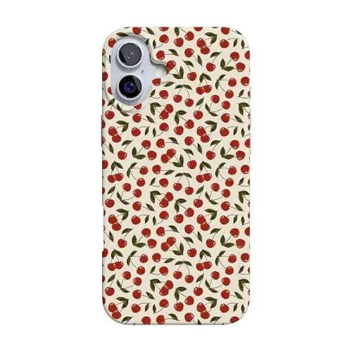 Casely iPhone 16 Case | Cherry on Top | Red Cherries | Compatible with MagSafe | Classic Ultra Slim Design 