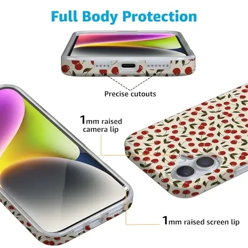 Casely iPhone 16 Case | Cherry on Top | Red Cherries | Compatible with MagSafe | Classic Ultra Slim Design - CASELY (1)