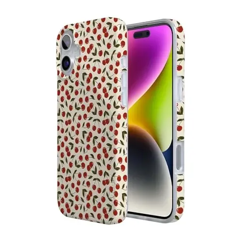 Casely iPhone 16 Case | Cherry on Top | Red Cherries | Compatible with MagSafe | Classic Ultra Slim Design - 3