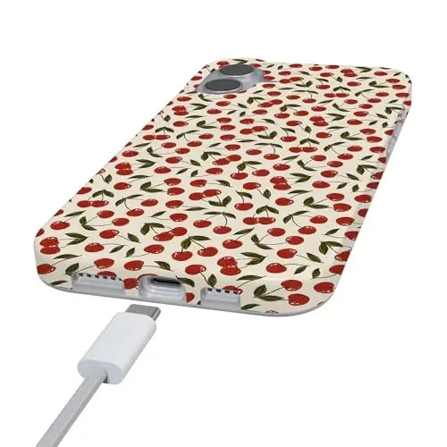 Casely iPhone 16 Case | Cherry on Top | Red Cherries | Compatible with MagSafe | Classic Ultra Slim Design - 5