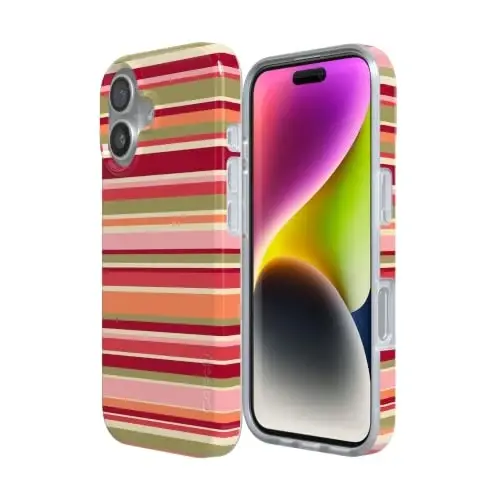 Casely iPhone 16 Case | Citrus Stripes | Poolside Print | Compatible with MagSafe | Classic Ultra Thin Design - Casely (1)