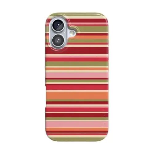 Casely iPhone 16 Case | Citrus Stripes | Poolside Print | Compatible with MagSafe | Classic Ultra Thin Design - 1