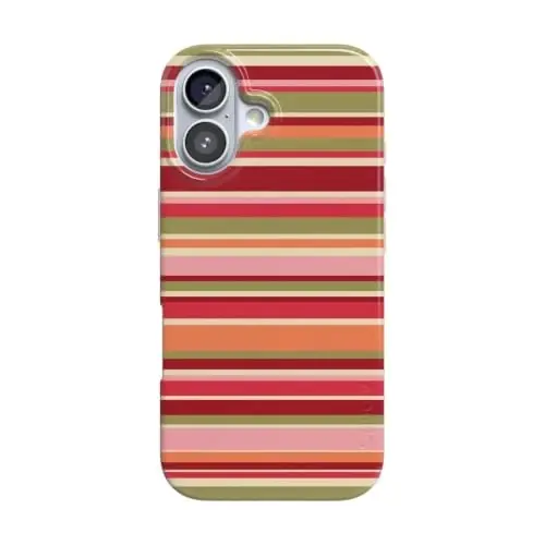 Casely iPhone 16 Case | Citrus Stripes | Poolside Print | Compatible with MagSafe | Classic Ultra Thin Design - 1