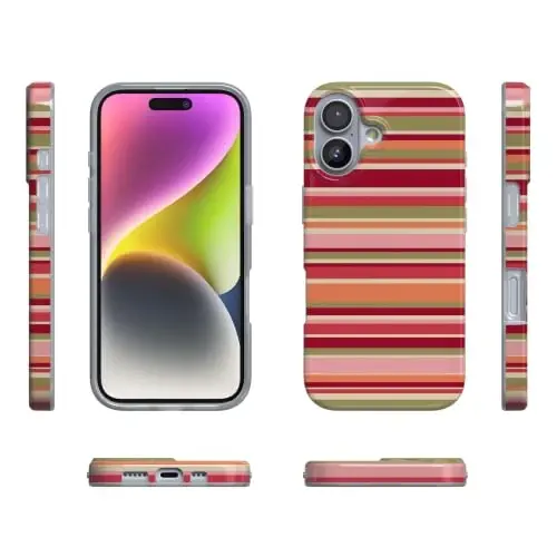Casely iPhone 16 Case | Citrus Stripes | Poolside Print | Compatible with MagSafe | Classic Ultra Thin Design - 5