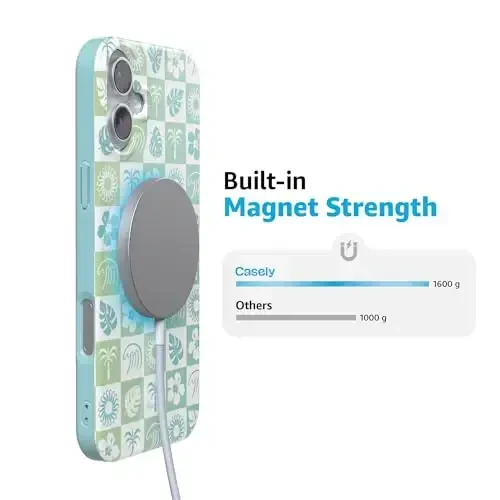 Casely iPhone 16 Case | Coastal Checkers | Pura Vida | Compatible with MagSafe | Classic Ultra Slim Design - 3