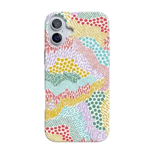 Casely iPhone 16 Case | Color Me Happy | Doodle Colorblock | Compatible with MagSafe | Classic Ultra Slim Design 