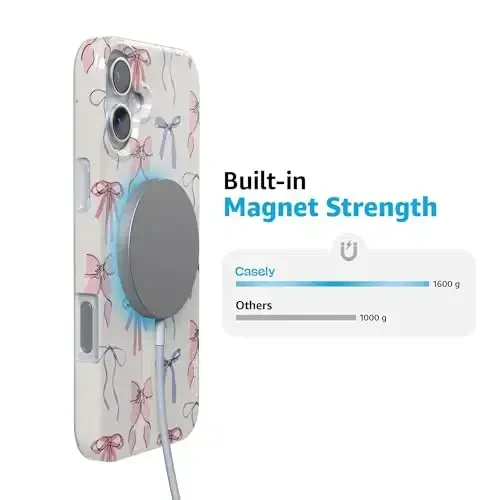 Casely iPhone 16 Case | Coquette Girlie | Pastel Bows | Compatible with MagSafe | Classic Ultra-Light Case Design - 4