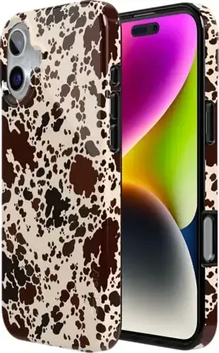 Casely iPhone 16 Case | Cowgirl Envy | Cow Print | Classic Ultra Slim Case Design | Compatible with MagSafe - 2