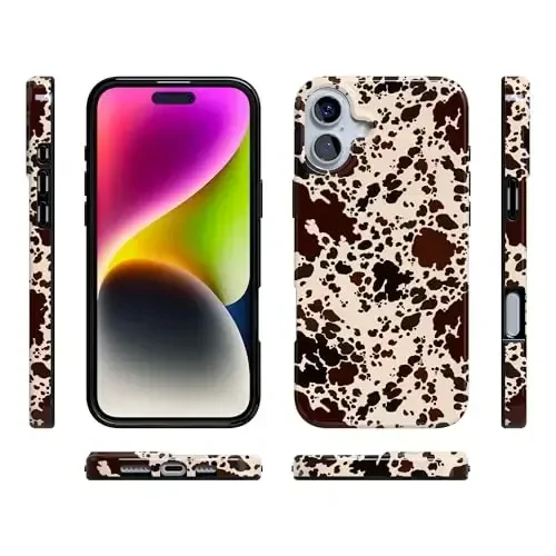 Casely iPhone 16 Case | Cowgirl Envy | Cow Print | Classic Ultra Slim Case Design | Compatible with MagSafe - 6