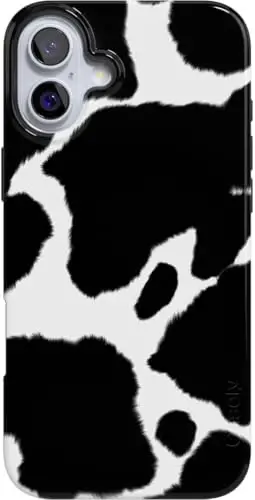 Casely iPhone 16 Case | Current Mood | Cow Print | Classic Ultra Slim Case Design | Compatible with MagSafe 