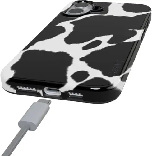 Casely iPhone 16 Case | Current Mood | Cow Print | Classic Ultra Slim Case Design | Compatible with MagSafe - 2