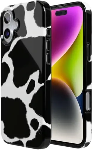 Casely iPhone 16 Case | Current Mood | Cow Print | Classic Ultra Slim Case Design | Compatible with MagSafe - 5
