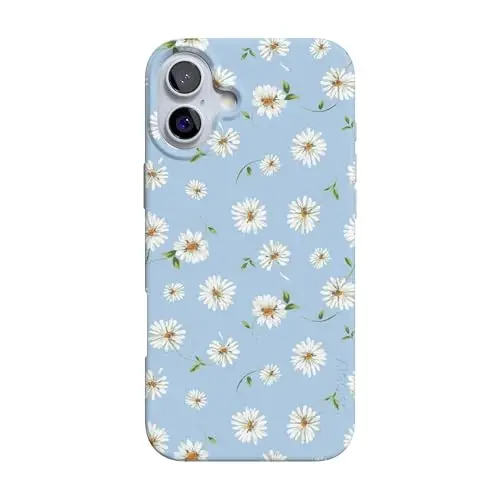 Casely iPhone 16 Case | Daisy Daydream | Baby Blue Floral | Compatible with MagSafe | Classic Ultra Slim Design 