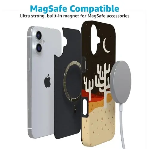 Casely iPhone 16 Case | Desert Nights | Cactus Colorblock | Compatible with MagSafe | Classic Ultra Slim Design - 4