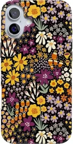 Casely iPhone 16 Case | Falling for You | Plum Floral | Classic Ultra Slim Case Design | Compatible with MagSafe - MODAZONE