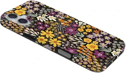 Casely iPhone 16 Case | Falling for You | Plum Floral | Classic Ultra Slim Case Design | Compatible with MagSafe - 3