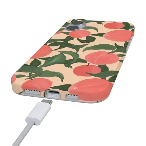 Casely iPhone 16 Case | Feeling Peachy | Blush Vines | Compatible with MagSafe | Classic Ultra Slim Design - 5