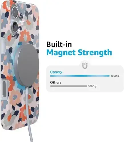 Casely iPhone 16 Case | Field of Flowers | Pastel Floral | Classic Ultra Slim Case Design | Compatible with MagSafe - 6