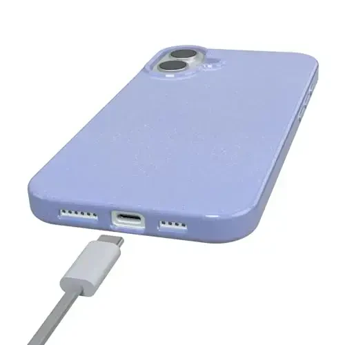 Casely iPhone 16 Case | First Light | Periwinkle Pastel Shimmer Glitter | Classic Ultra-Slim Design | Compatible with MagSafe - 5
