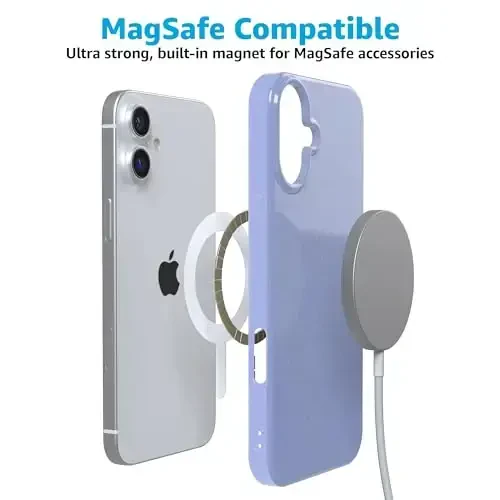 Casely iPhone 16 Case | First Light | Periwinkle Pastel Shimmer Glitter | Classic Ultra-Slim Dizayn | MagSafe bilan mos - 3