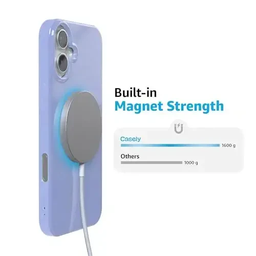 Casely iPhone 16 Case | First Light | Periwinkle Pastel Shimmer Glitter | Classic Ultra-Slim Dizayn | MagSafe bilan mos - 4