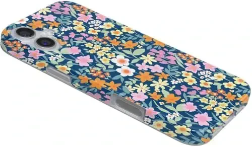 Casely iPhone 16 Case | Full Bloom | Navy Floral | Classic Ultra Slim Case Design | Compatible with MagSafe - 3