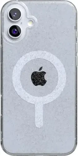 Casely iPhone 16 Case | Glitter Clear Skies | Clear Shimmer | Classic Ultra-Slim Design | Compatible with MagSafe - 1