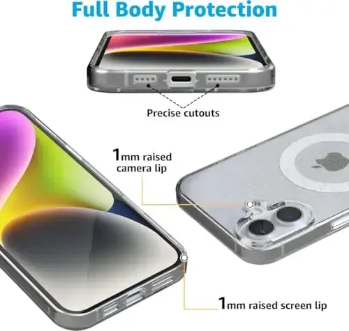 Casely iPhone 16 Case | Glitter Clear Skies | Clear Shimmer | Classic Ultra-Slim Design | Compatible with MagSafe - 5