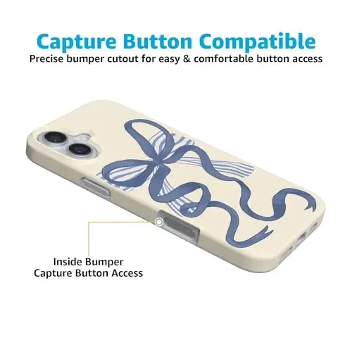 Casely iPhone 16 Case | Heartstrings | Blue Bow | Compatible with MagSafe | Classic Ultra Slim Design - 5