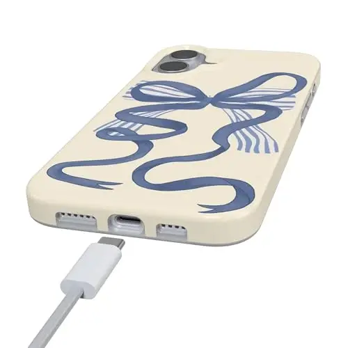 Casely iPhone 16 Case | Heartstrings | Blue Bow | Compatible with MagSafe | Classic Ultra Slim Design - 6
