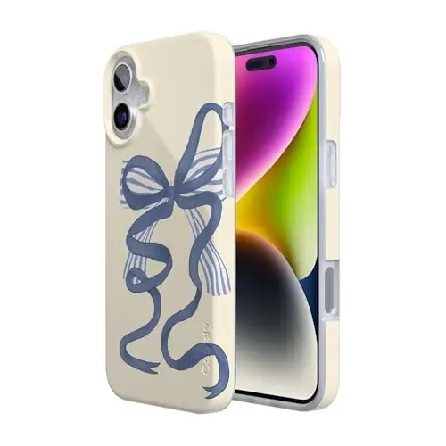 Casely iPhone 16 Case | Heartstrings | Blue Bow | MagSafe bilan mos keladi | Klassik Ultra Yupqa Dizayn - 2