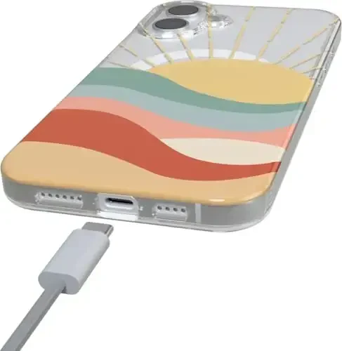 Casely iPhone 16 Case | Here Comes The Sun | Colorblock Sunset | Classic Ultra Slim Case Design | Compatible with MagSafe - MODAZONE (1)