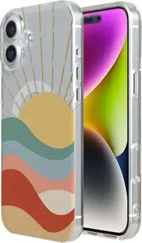 Casely iPhone 16 Case | Here Comes The Sun | Colorblock Sunset | Classic Ultra Slim Case Design | Compatible with MagSafe - 4